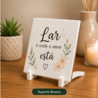 Azulejo Cerâmico Personalizado 10x10 com Suporte - Imagem 2