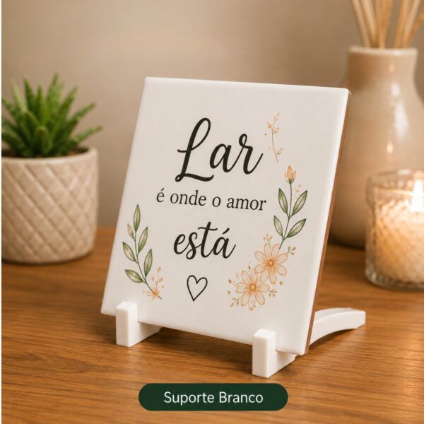 Azulejo Cerâmico Personalizado 10X10 Com Suporte - Imagem 2
