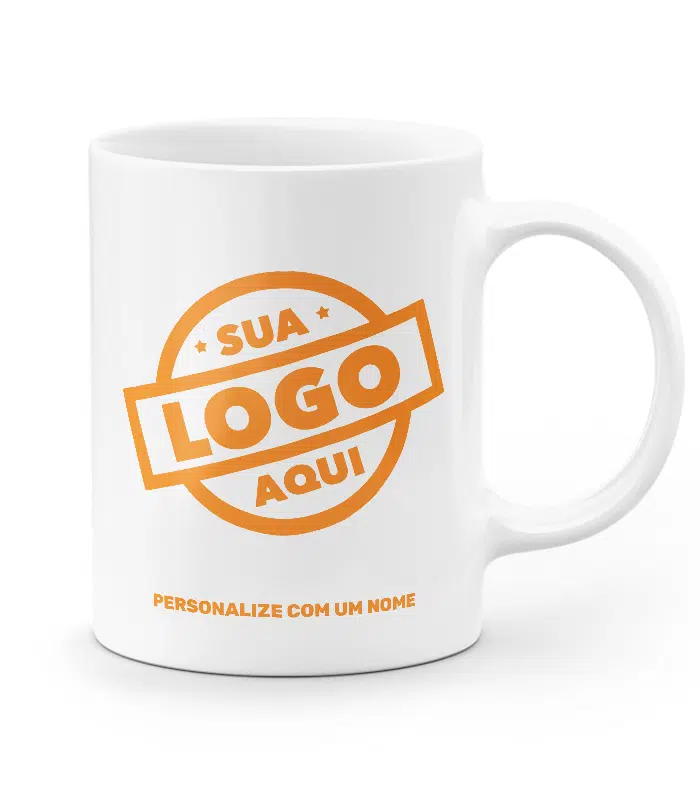Caneca Personalizada Branca Sua Logo Aqui Canecas24Horas