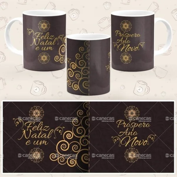 Caneca Personalizada Natal Marrom - Imagem 4