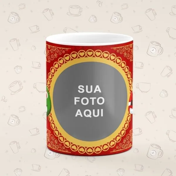 Caneca Personalizada Natal Papai Noel Vermelho - Imagem 3