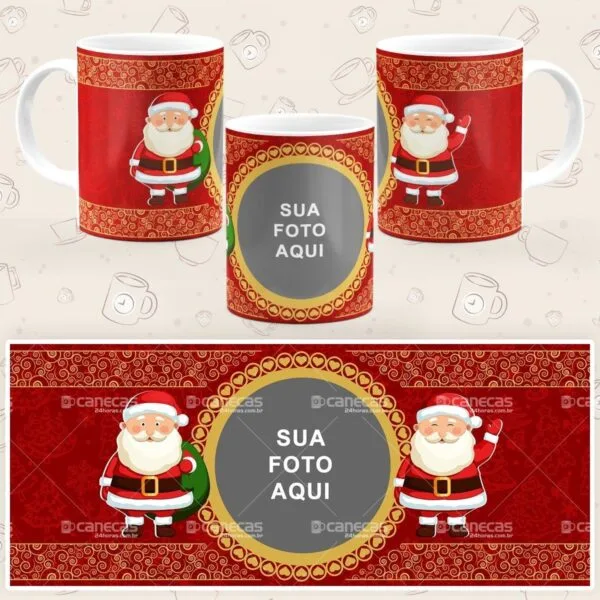 Caneca Personalizada Natal Papai Noel Vermelho - Imagem 4