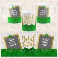 Caneca Personalizada Natal Familia Verde - Imagem 4