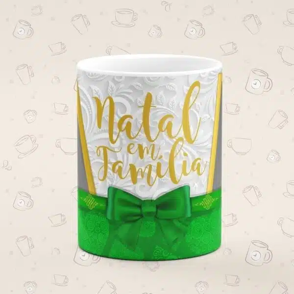 Caneca Personalizada Natal Familia Verde - Imagem 2