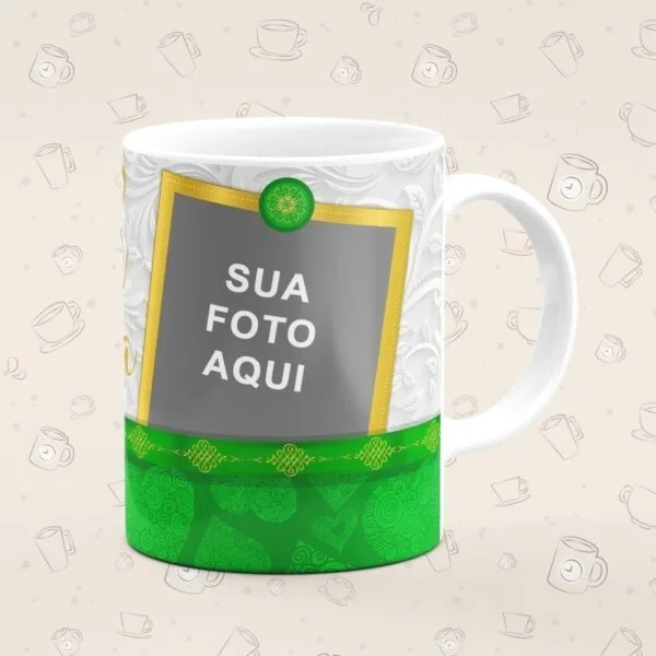 Caneca Personalizada Natal Familia Verde - Imagem 3