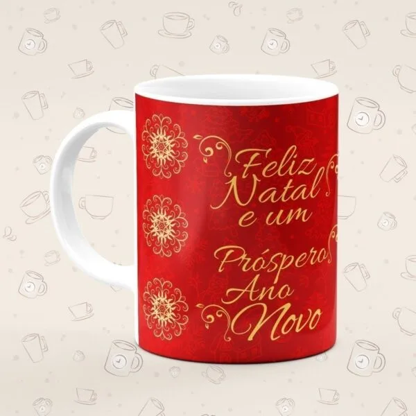 Caneca Personalizada Natal Vermelho - Imagem 2