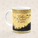 Caneca Personalizada Natal Dourado