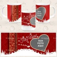 Caneca Personalizada Natal Vermelho Foto - Imagem 4