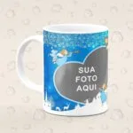 Caneca Personalizada Natal Azul Foto