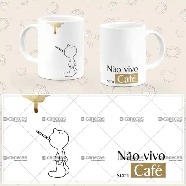 Caneca Personalizada Não Vivo Sem Café - Imagem 3