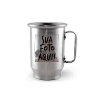 Caneca de Alumínio Prata Personalizada - 600ml - Canecas 24 Horas