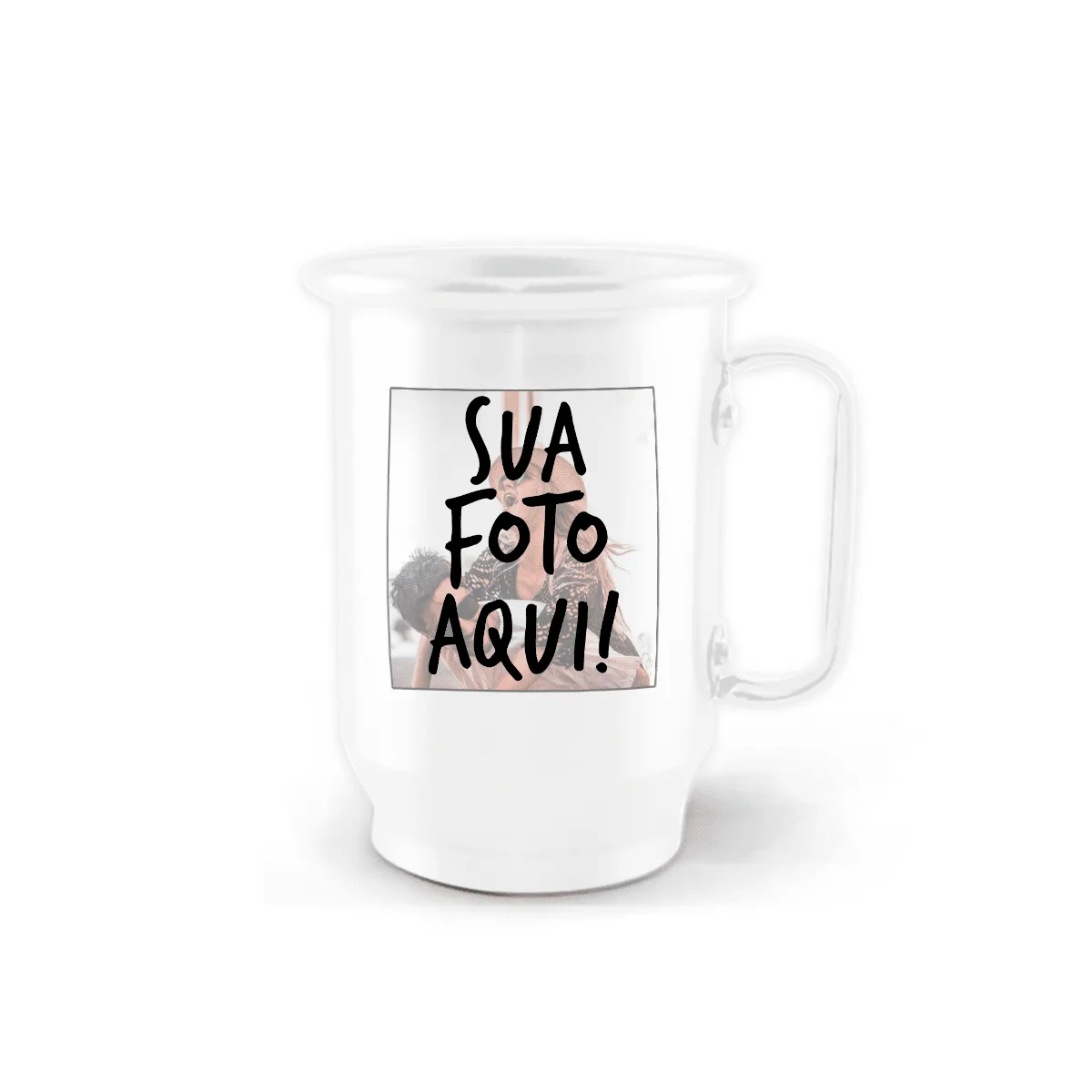 Caneca De Alumínio Branca Personalizada - 600Ml - Canecas 24 Horas