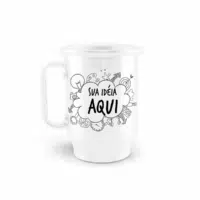 Caneca de Alumínio Branca Personalizada - 600ml