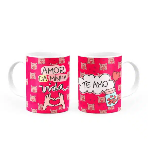 Caneca Personalizada Amor Da Minha Vida Te Amo - Imagem 3