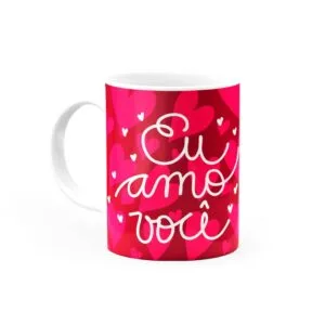Caneca Personalizada Eu Amo Você Love - Vermelho