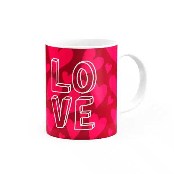 Caneca Personalizada Eu Amo Você Love - Vermelho - Imagem 2