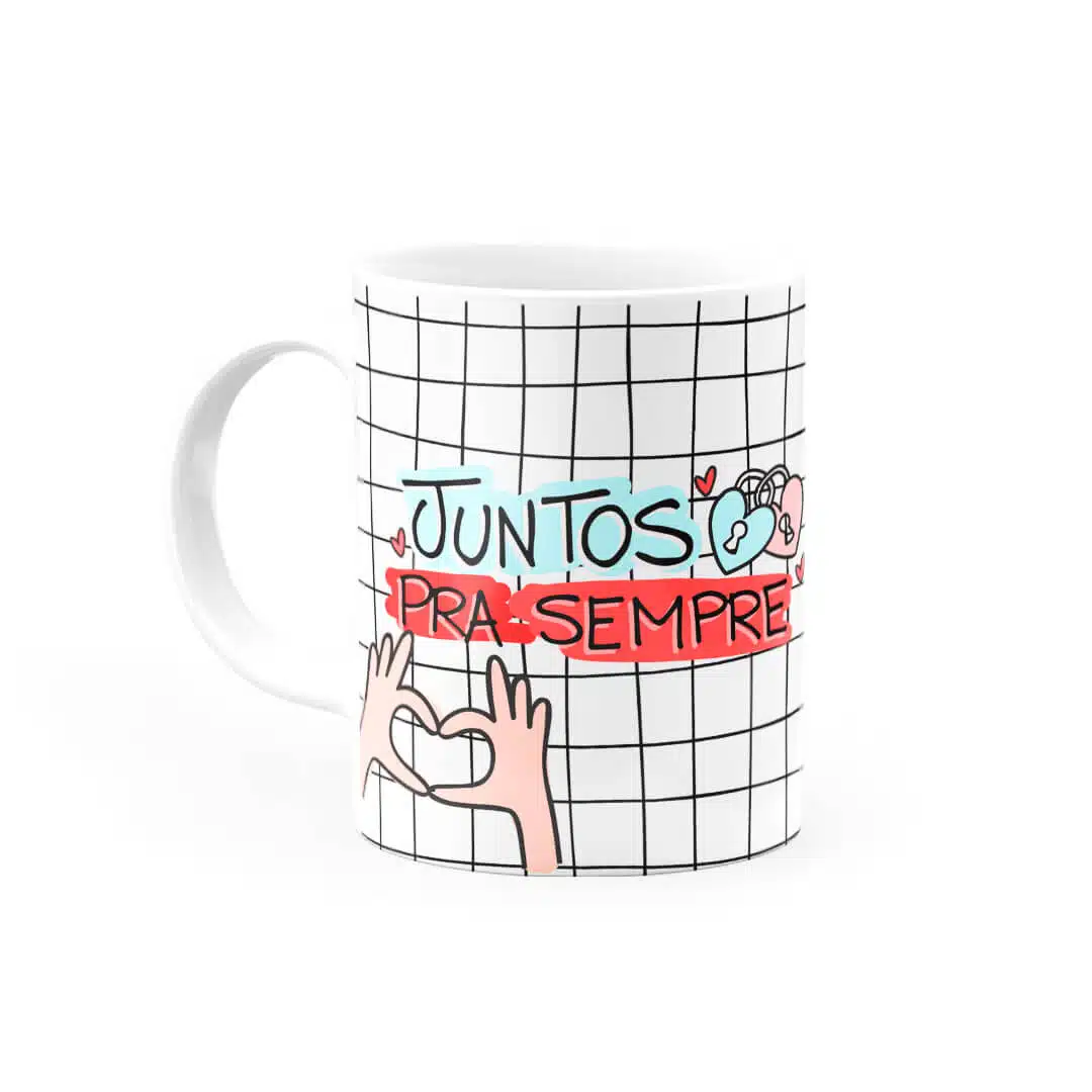 Caneca Personalizada Juntos Para Sempre Eu Amo Você - Imagem 1