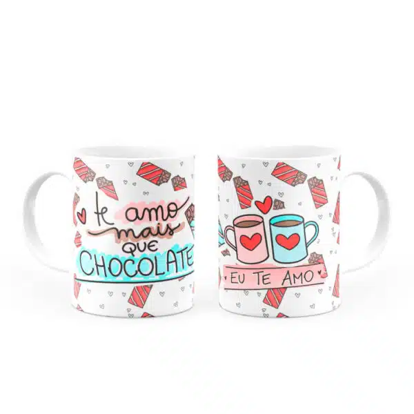 Caneca Personalizada Te Amo Mais Que Chocolate - Imagem 3