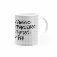 Caneca Personalizada Amigo, Parceiro, Herói e Pai