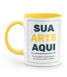 Caneca Personalizada Alça e Interior Amarela