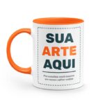 Caneca Personalizada Alça e Interior Laranja
