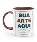 Caneca Personalizada Alça e Interior Marrom