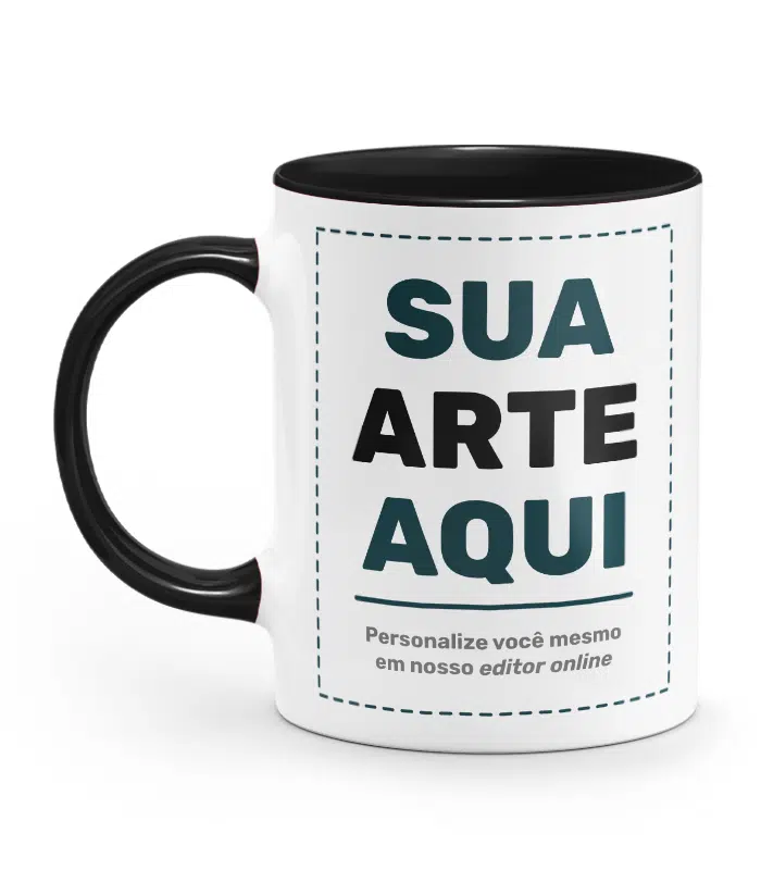 Caneca Personalizada Alca Interior Preta Canecas24Horas