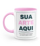 Caneca Personalizada Alça e Interior Rosa
