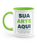 Caneca Personalizada Alça e Interior Verde Claro