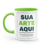 Caneca Personalizada Alça e Interior Verde Claro
