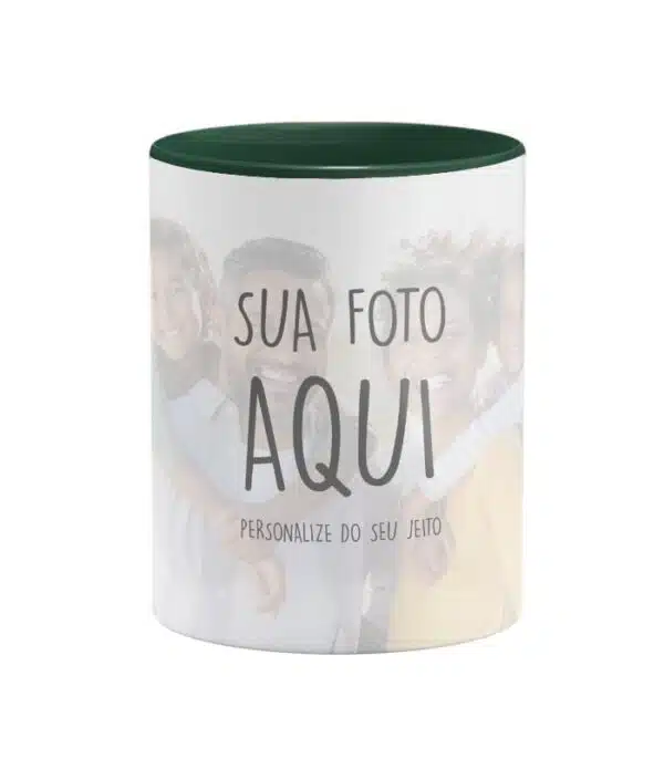Caneca Personalizada Alça E Interior Verde Escuro - Imagem 2