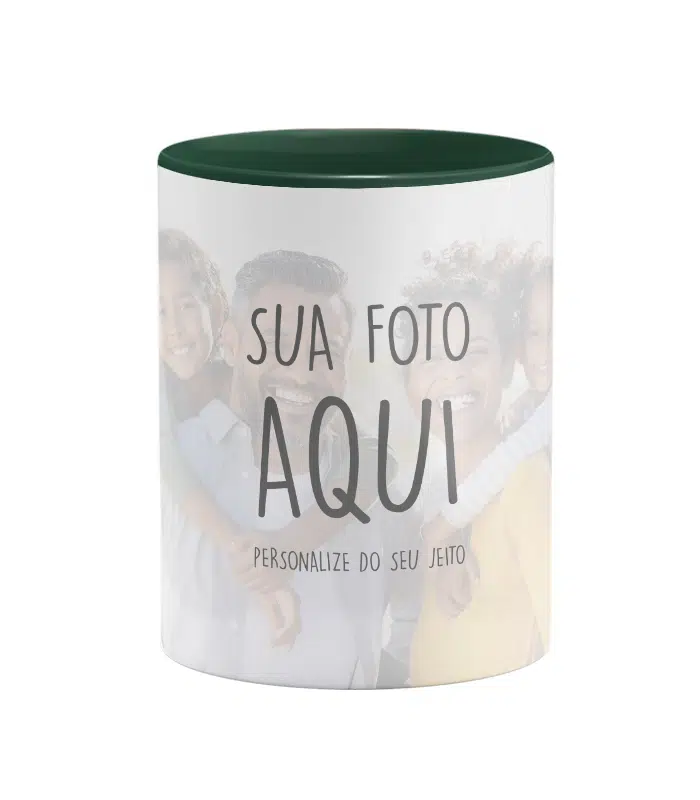 Caneca Personalizada Alca Interior Verde Escuro Canecas24Horas 1