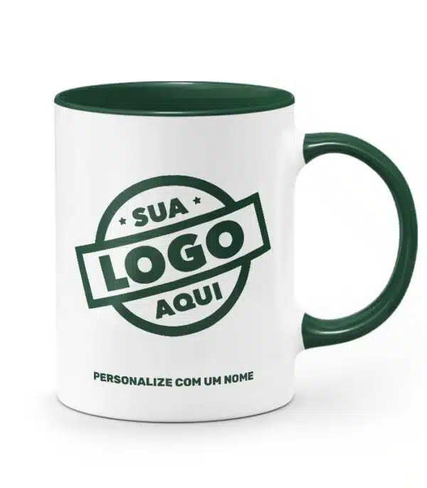 Caneca Personalizada Alça E Interior Verde Escuro - Imagem 3