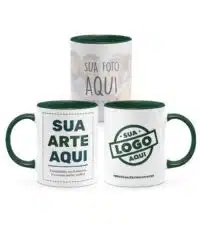 Caneca Personalizada Alça e Interior Verde Escuro - Imagem 4