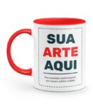 Caneca Personalizada Alça e Interior Vermelha