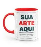 Caneca Personalizada Alça e Interior Vermelha