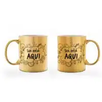Caneca Personalizada Cromada Dourada - Imagem 3