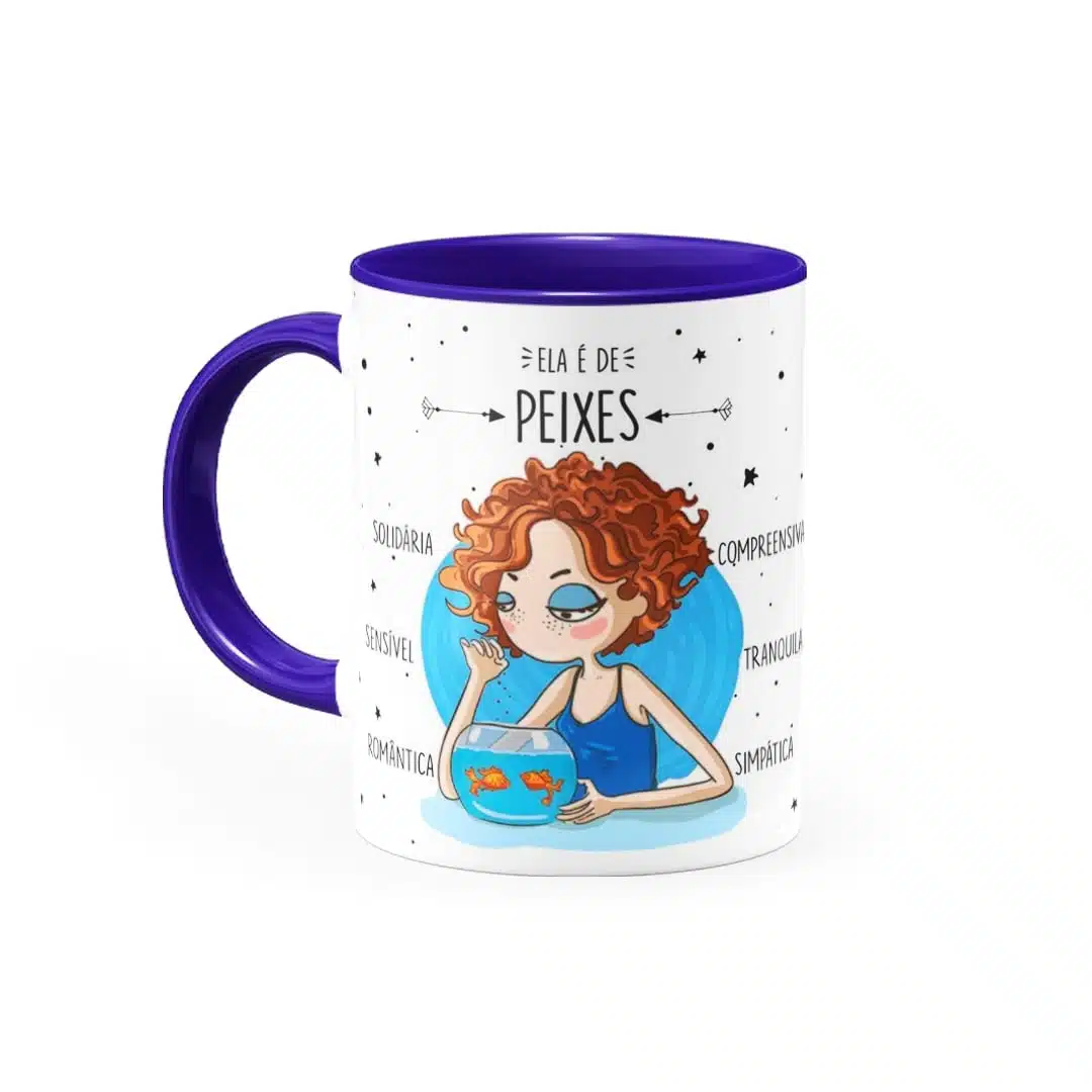 Caneca Personalizada Ela É De Peixes - Canecas 24 Horas