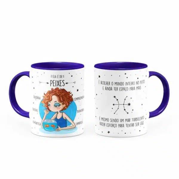 Caneca Personalizada Ela É De Peixes - Canecas 24 Horas