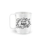 Caneca de Alumínio Branca Personalizada - 400ml - Canecas 24 Horas