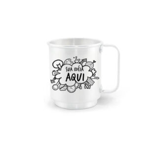 Caneca de Alumínio Branca Personalizada - 400ml - Canecas 24 Horas