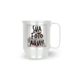 Caneca de Alumínio Branca Personalizada - 500ml