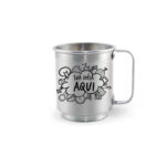 Caneca de Alumínio Prata Personalizada - 400ml