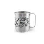 Caneca de Alumínio Prata Personalizada - 400ml