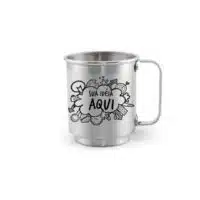Caneca de Alumínio Prata Personalizada - 400ml
