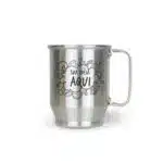 Caneca de Alumínio Prata Personalizada - 500ml - Canecas 24 Horas