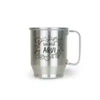 Caneca de Alumínio Prata Personalizada - 500ml - Canecas 24 Horas