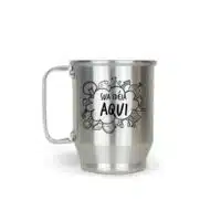 Caneca de Alumínio Prata Personalizada - 500ml - Canecas 24 Horas