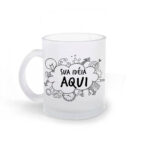 Caneca de Vidro Jateado Personalizada