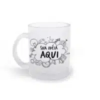 Caneca de Vidro Jateado Personalizada